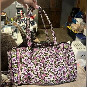 Vera Bradley XL Weekender Duffel Bag Plum Petal